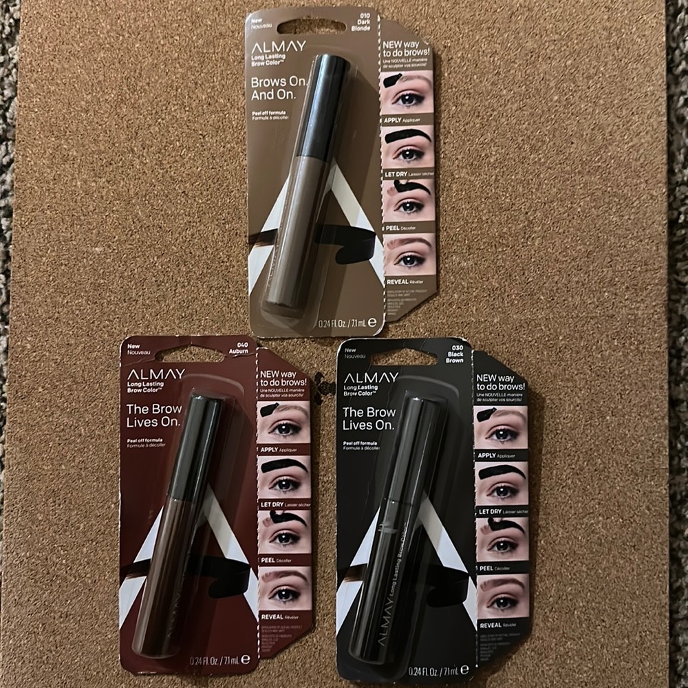 Brand new lot of 3 Almay long lasting brow color.